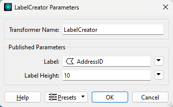 Custom transformer user attributes become parameters in the main workspace